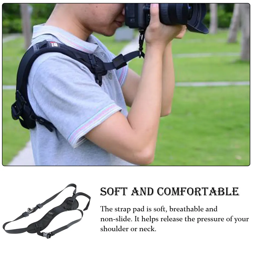 Camera Shoulder Strap Neck Sling Belt Anti-Slide Adjusatble Breathable Anti-lost Elastic for Photographic Accessory