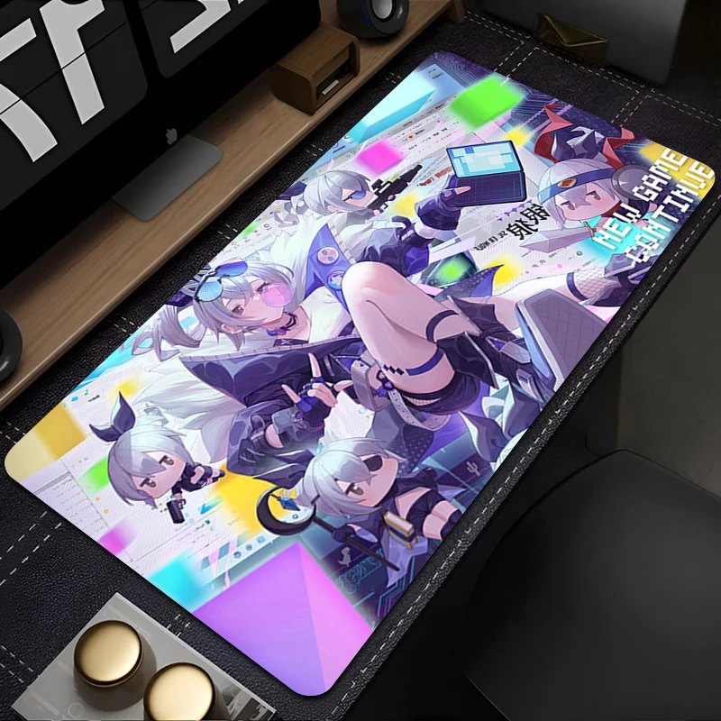 Mouse Pad Extra Laptop H-honkai Star Rail Silver Wolf Keyboard Girl Style HD Office Non Slip Kawaii Mousepad For Girl Best Gift