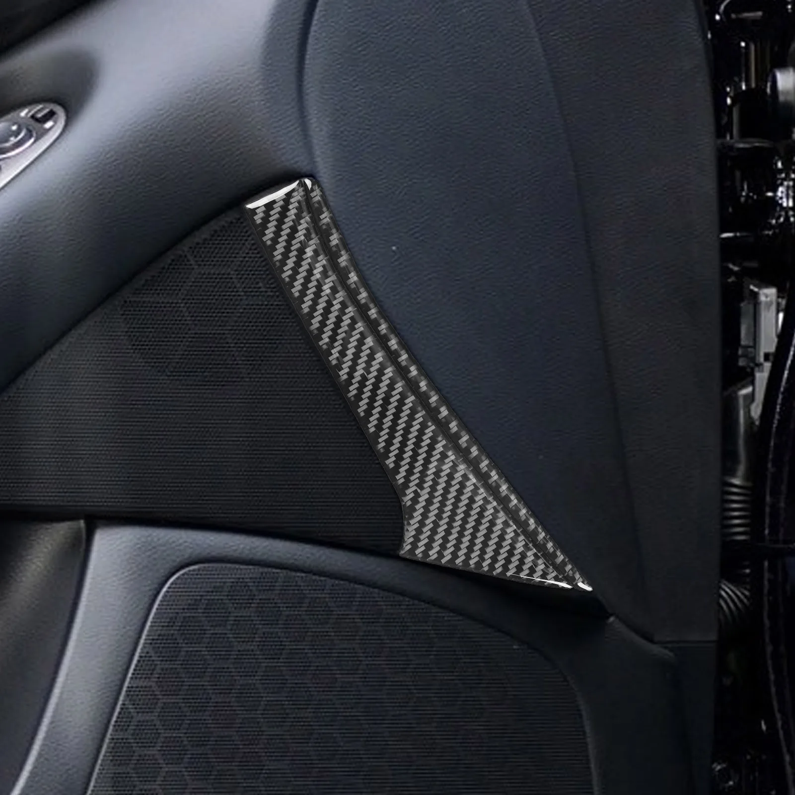 

For Infiniti Q50 2014-2020 Car Accessories Carbon Fiber Front Door Speaker Panel Decorative Strips Interior Decoration Sticker