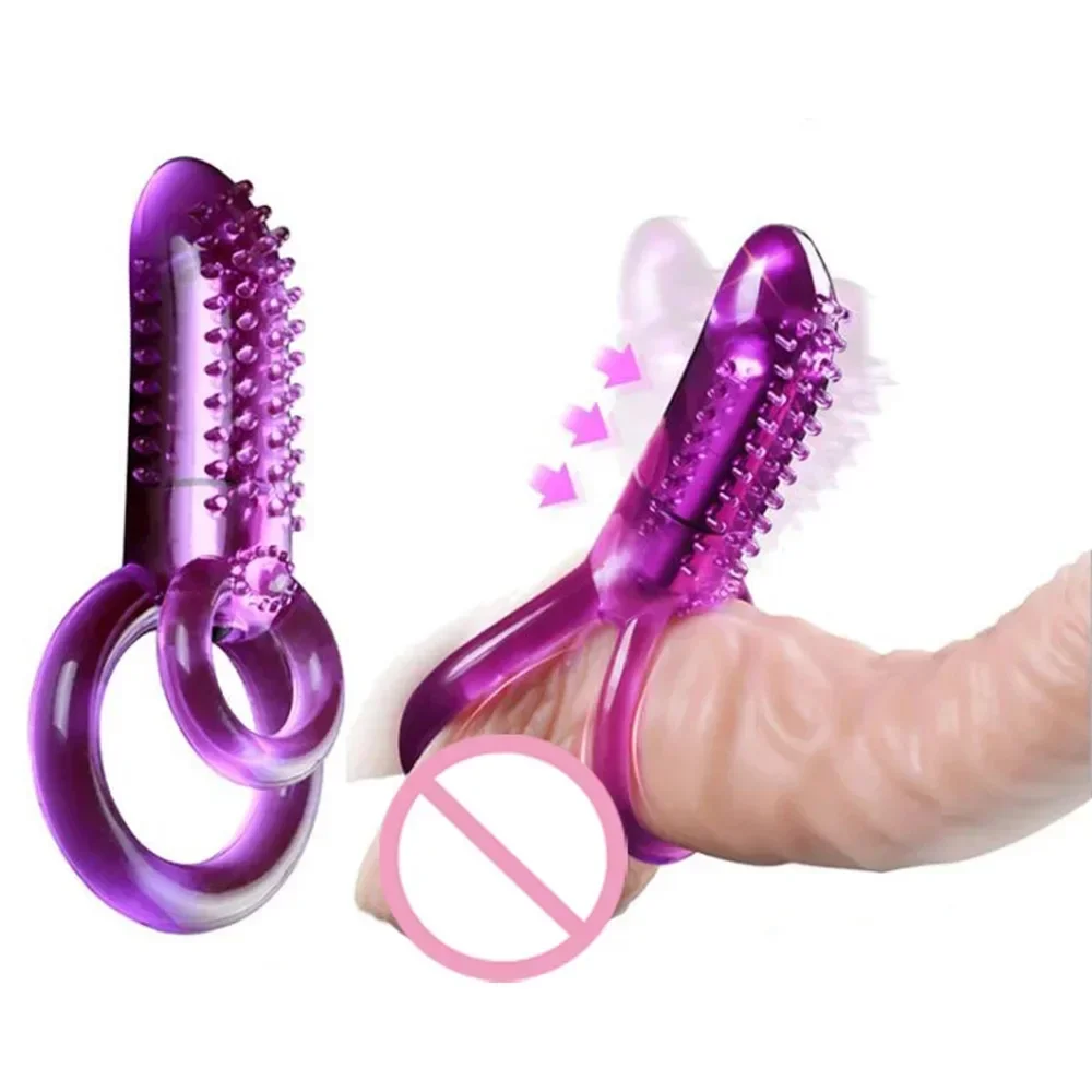 Vibromasseur clitoridien pour femme, jouets pour pénis, double anneau, gode masculin, vibrateur de massage, sex shop mort, 1/10