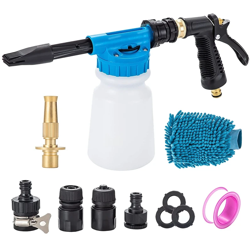 Car Wash Foam G-Un Adjustable Car Wash Foam Sprayer Foam Blaster With Adjustable Nozzle Washing Mitts 6 Level Ratio Dial