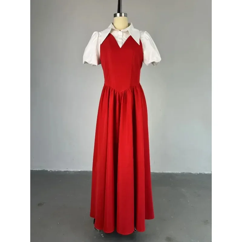 

Elegant Dashiki African Dresses for Women Autumn African Short Sleeve V-neck Puff Sleeves Party Evening Long Dress Ankara Dress