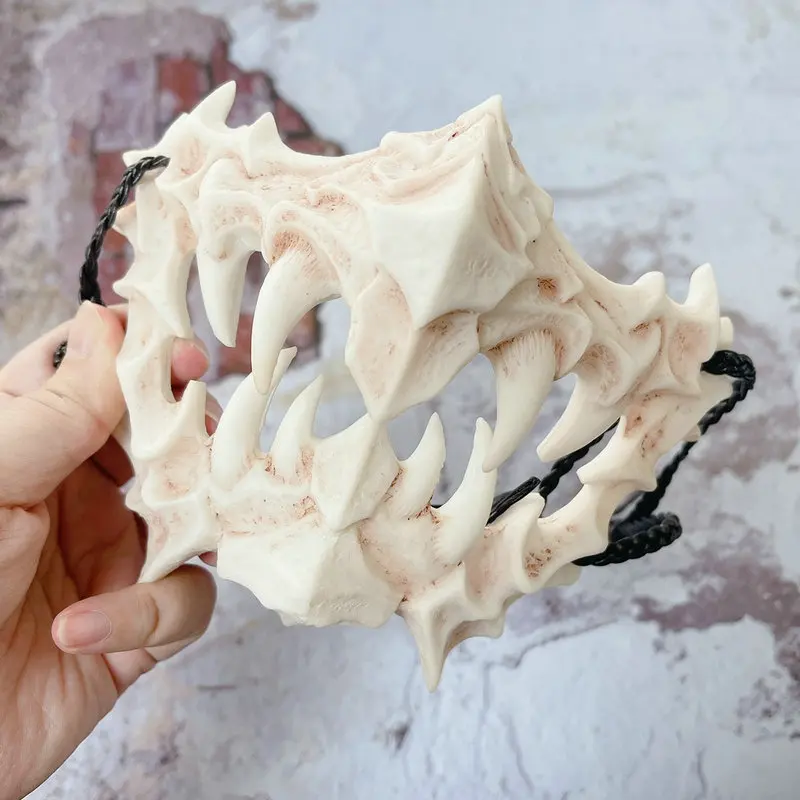 Halloween Skull Party Mask Anime Dragon God Skeleton Half Face Masks Bone Skull Animals Mask Cosplay Dance Prom Costume Props