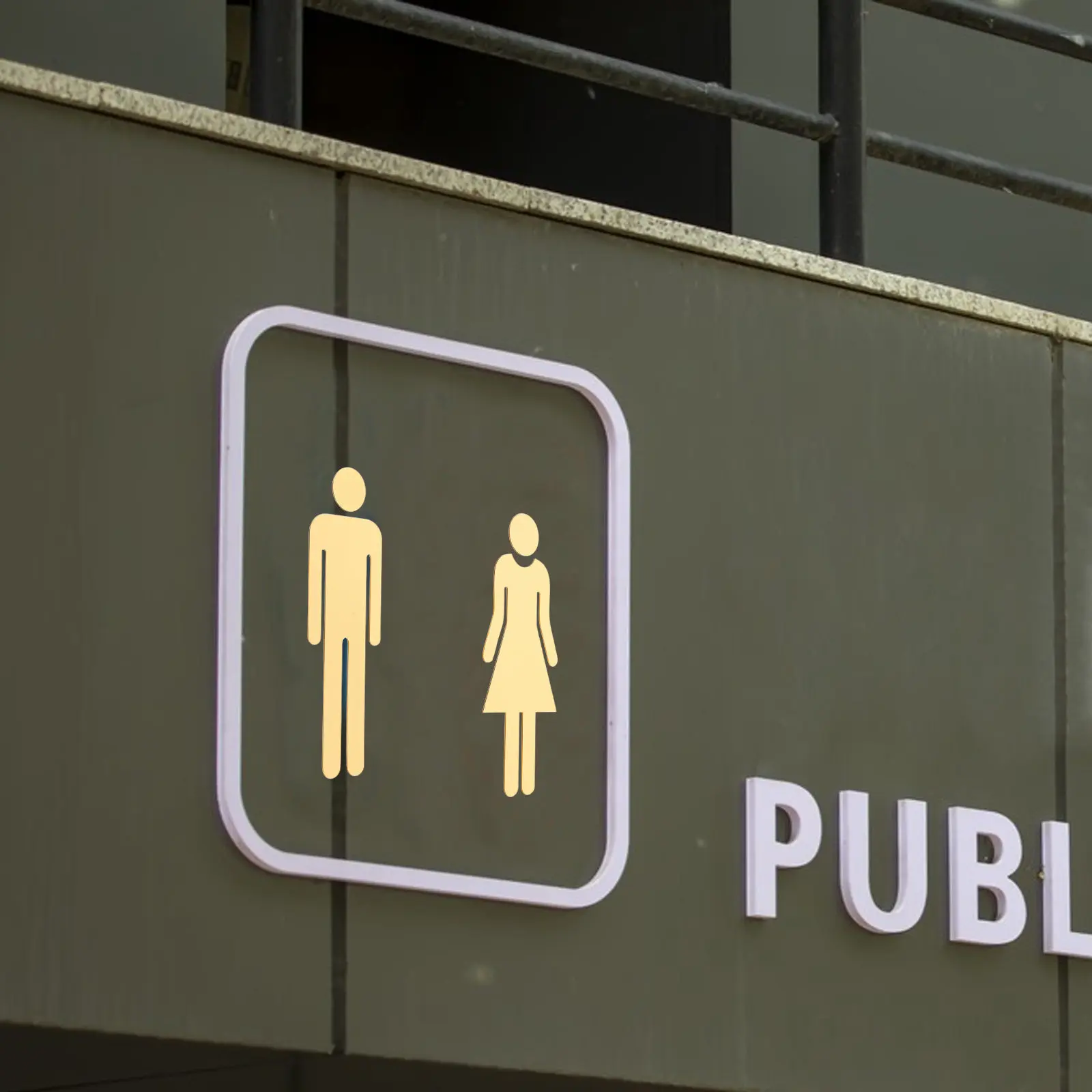 1Pair Elegant Gold Acrylic Unisex Bathroom Sign Self Stick Restroom Identification for Door Wall Modern Decor Business Home Mall