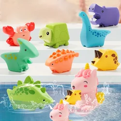 Crianças esguicho brinquedo dinossauro crianças brinquedos de banho bebê jogar água esguicho brinquedos espremer crianças meninos e meninas nadar piscina brinquedos de água