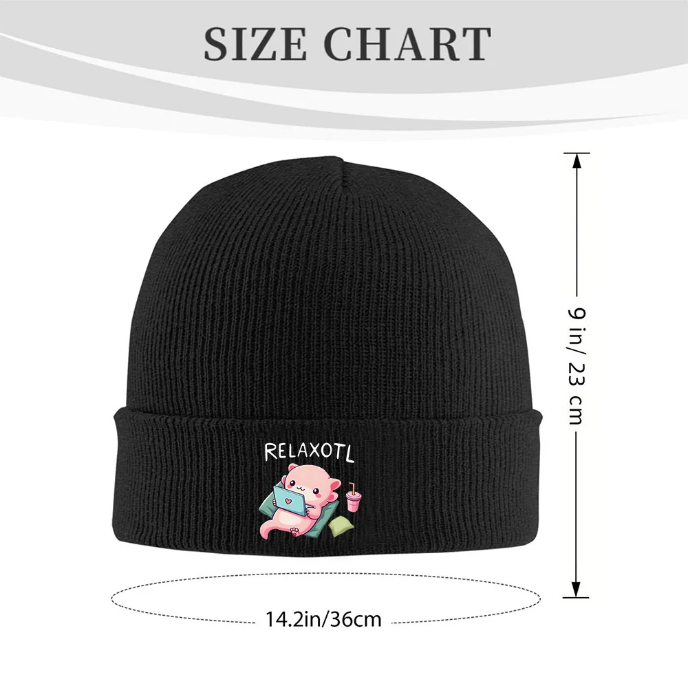 Relaxotl Axolotl Knit Beanie for Men Women Soft Warm Year-Round Skull Cap for Hiking Commute Streetwear