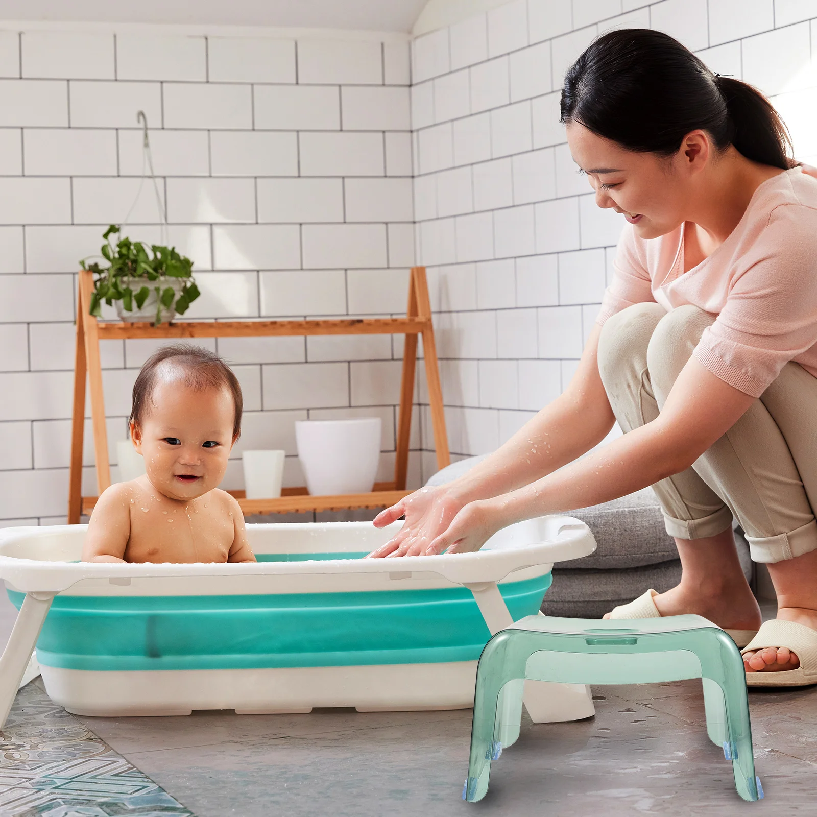 

Non slip Stool Durable PET Lightweight Kids Bathroom Thickened Practical Move Long Lasting Workmanship Cost