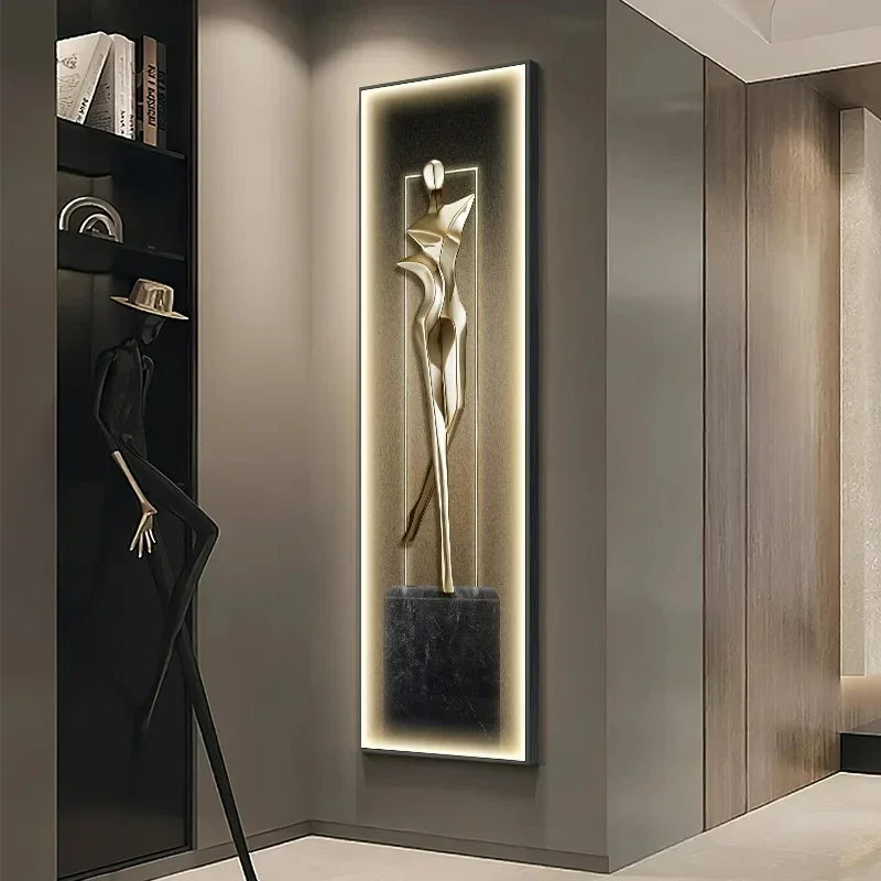 New Modern Abstract Figure Glow Interior Painting Living Room Dining  Kitchen Home Wall Decor Lamp Art
