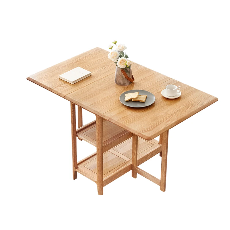 

Modern Dining Table Space Saving High Quality North American Oak Foldable Folding Dining Table