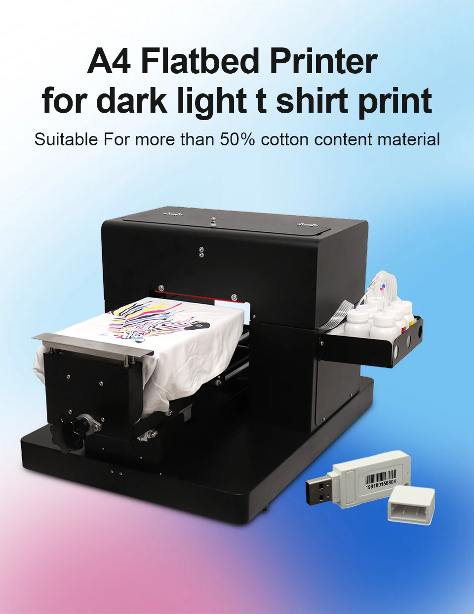 A4 DTG Printer For Epson L805 DTG Flatbed Prinyter Directly to Garment t shirt Printing Machine For Textile Clothes Printer