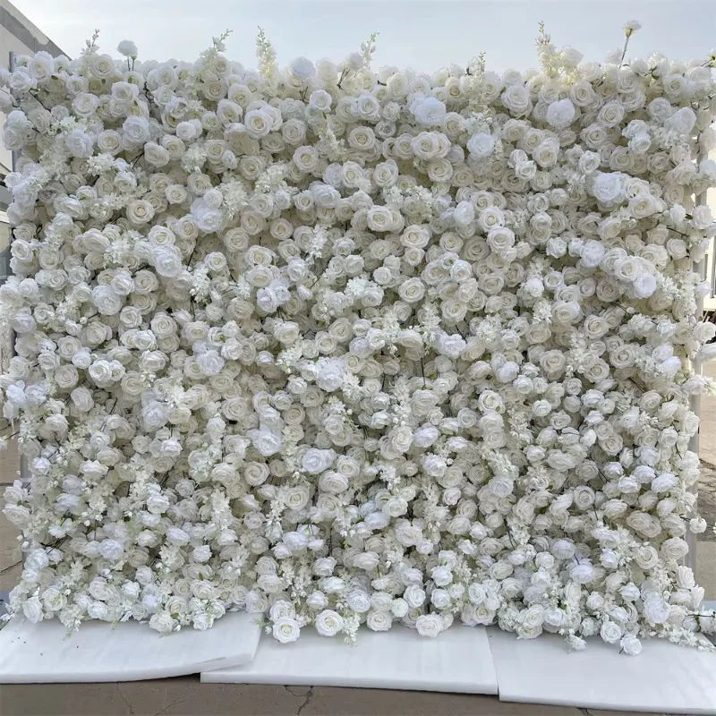 5D artificial flower wall background 8 * 9 feet size rolled up wedding Christmas Thanksgiving and Easter decoration