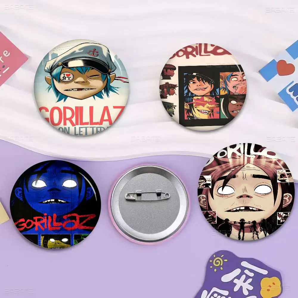 Nordic Pop Gorillaz Soft Button Pin Bright Printed Icon Gift For Friends Badge Collar Brooch Lapel Pin Metal