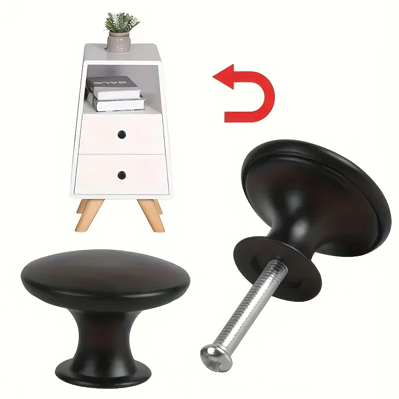 10set Round Cabinet Drawer Handle Knob Mushroom Handles Wardrobe Single Hole Drawer Door Pull Kitchen Cabinet Furniture Hardware
