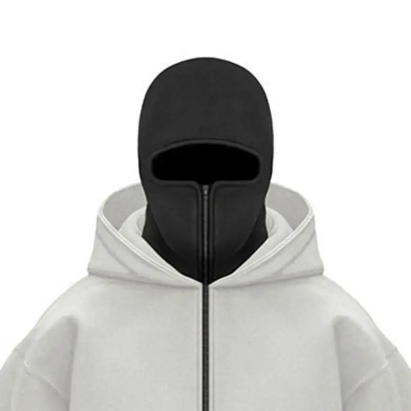 Adult Zipper Hooded Sweatshirt Soft Fleece Jacket With Hoodie Mask Men Women Windbreaker  Casual Outwear Loose Sports Coat Tops image 4