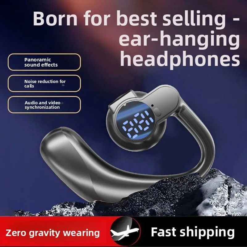 

Wireless bluetooth headset open but not in-ear wireless bluetooth headset long battery life air bone conduction ear-hook sports
