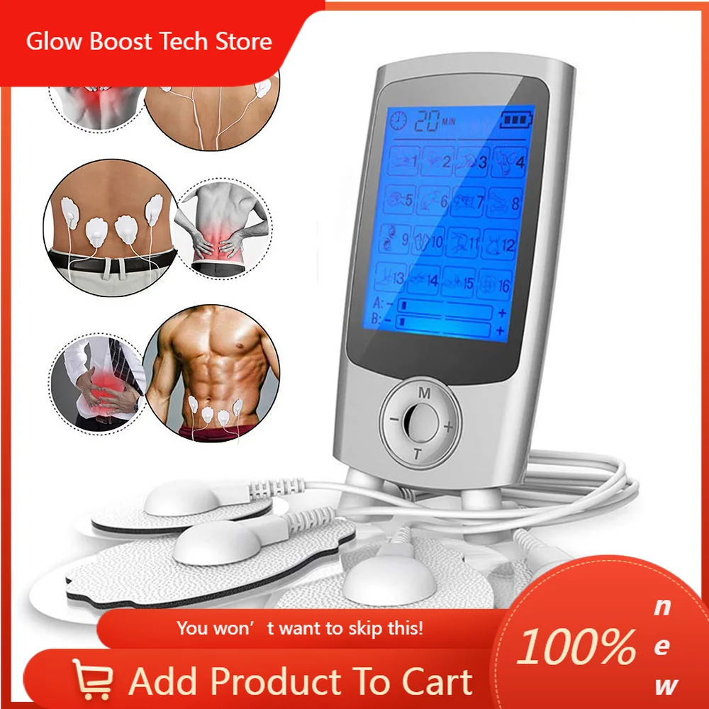 

NY16 Modes Electric Compex Muscle Stimulator Double Channel EMS Tens Physiotherapy Therapy Body Massage Machine Electrostimulato