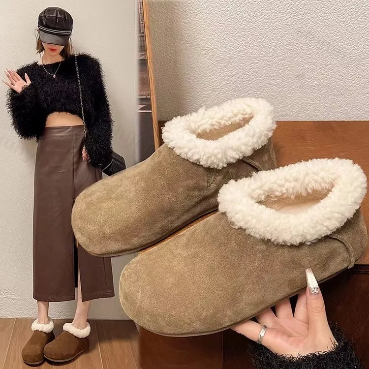 Women New 2025 Winter Casual Shoes Soft Flat Moccains Non-slip Loafers Fashion Comfort Warm Plush Slip on Female Cotton Shoes