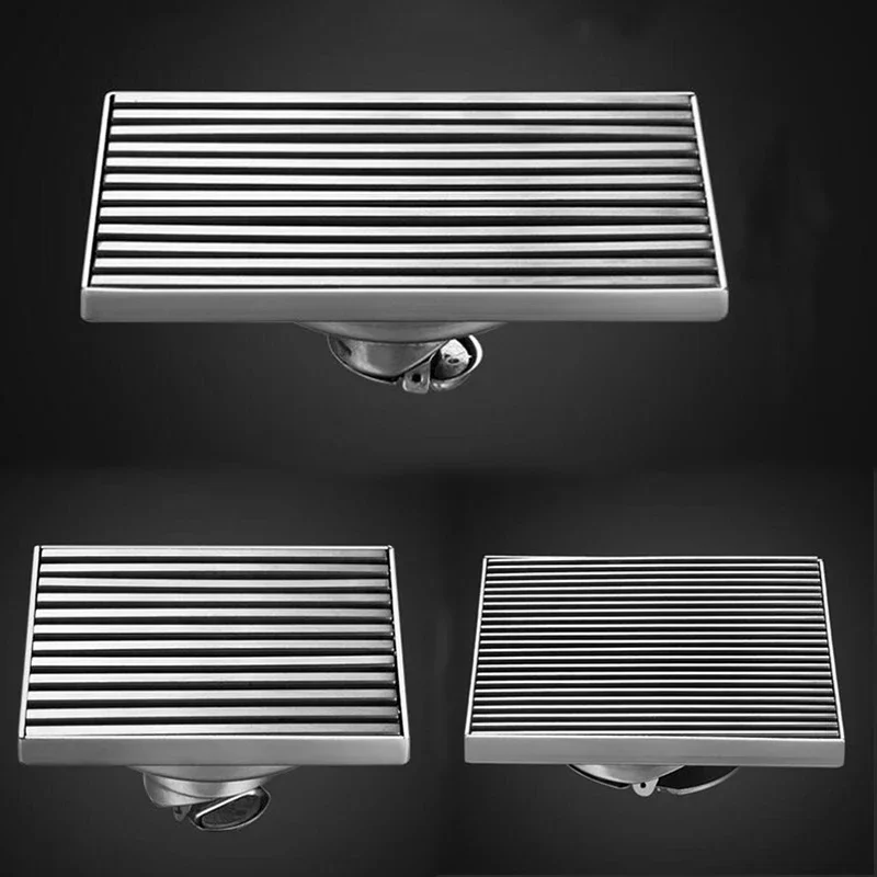 304 Stainless Steel Balcony Square Floor Drain Engineering Large Displacement Deodorant Floor Drain Outdoor Floor Drain