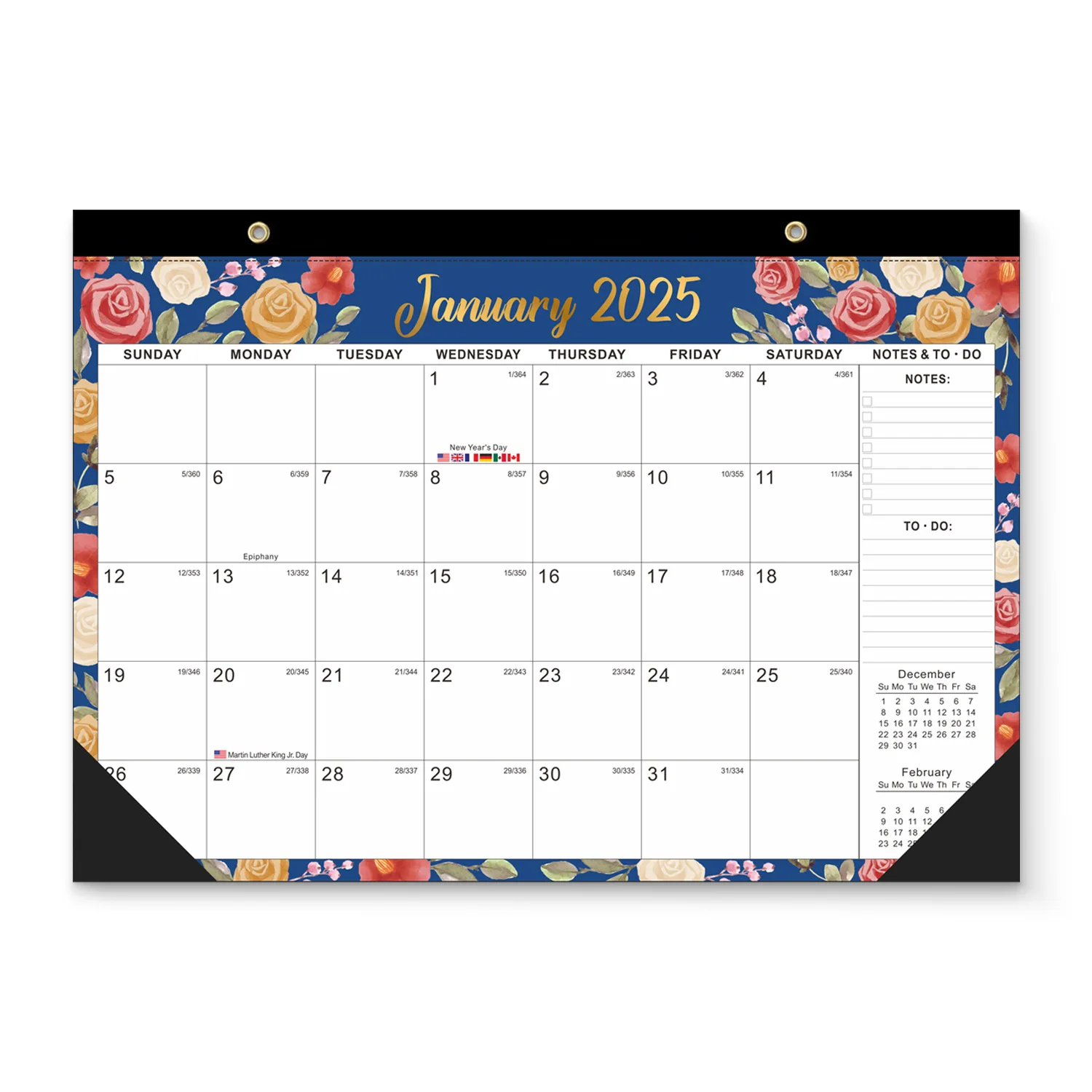 2025-2026 Wall Calendar 18 Monthly Wall Calendar from Jan.2025 - Jun.2026 Hanging Calendar Twin-Wire Binding Holiday Reminder