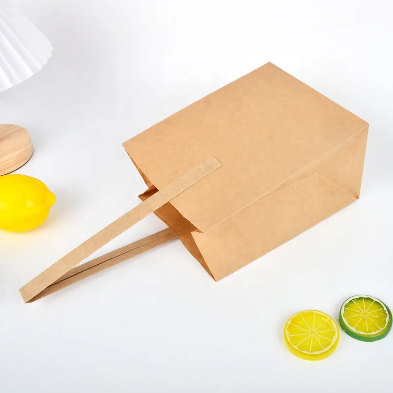 2025 تصميم جديد للمبيعات المباشرة من المصنع حقيبة حماية الفاكهة بمقبض واحد كيس ورق كرافت بني