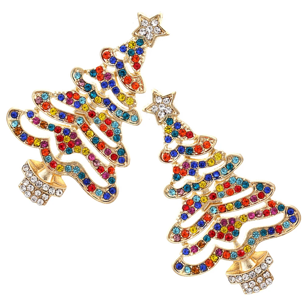 

2pcs Christmas Tree Earrings Dangling for Women Holiday Dangle Girls Festival Women's