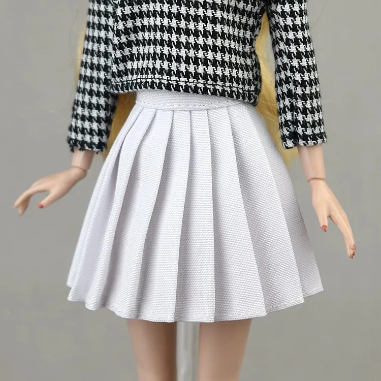 30cm Fashion Doll Clothes College Style Pleated Skirt JK Short Dress Suitable For 1/6 BJD Doll Xinyi FR Supermodel Peach Blythe
