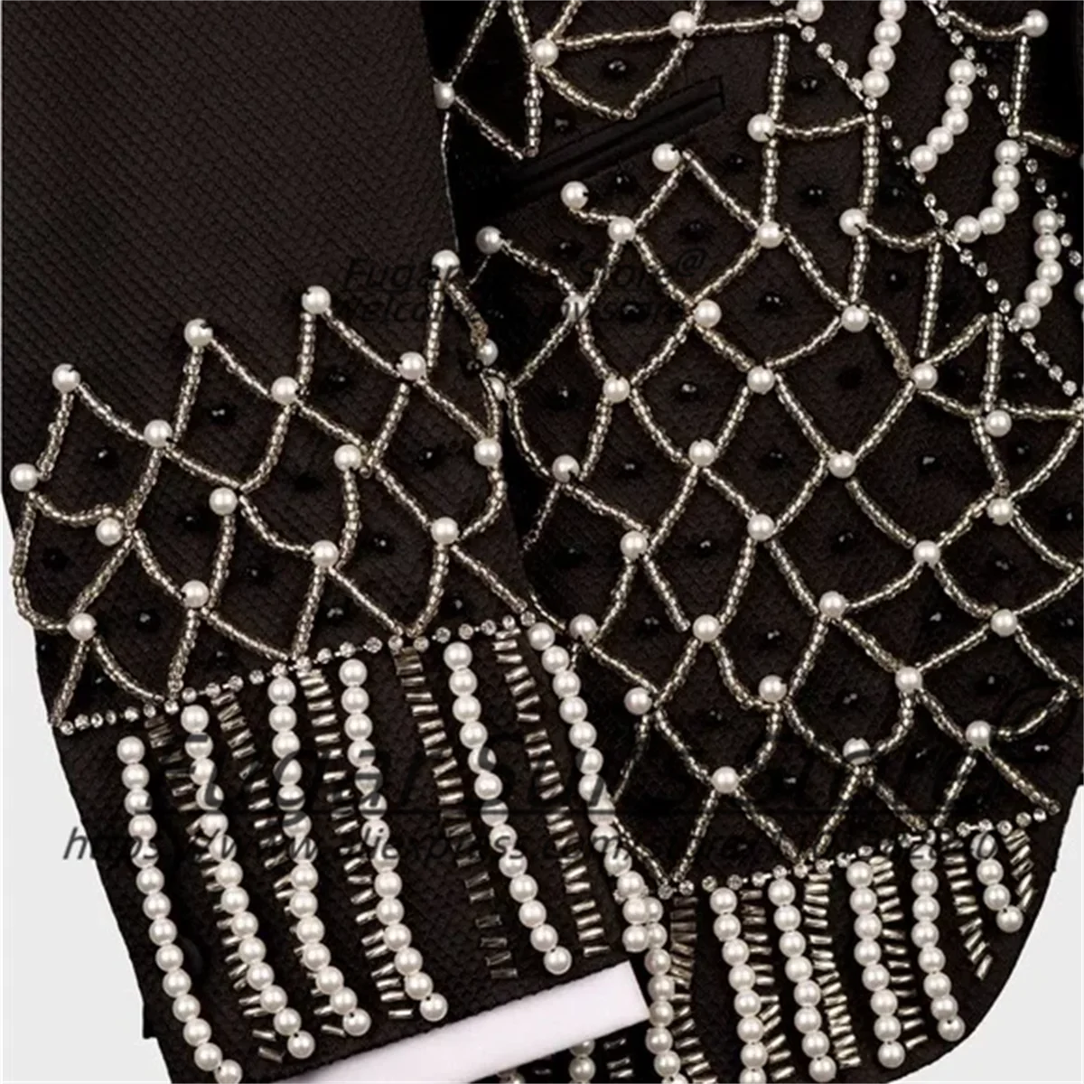 Shine Beadwork Elegant Men Suits Slim Fit Shawl Lapel Groom Wedding Tuxedos 3 Pieces Sets High-end Male Blazers Prom Ropa Hombre