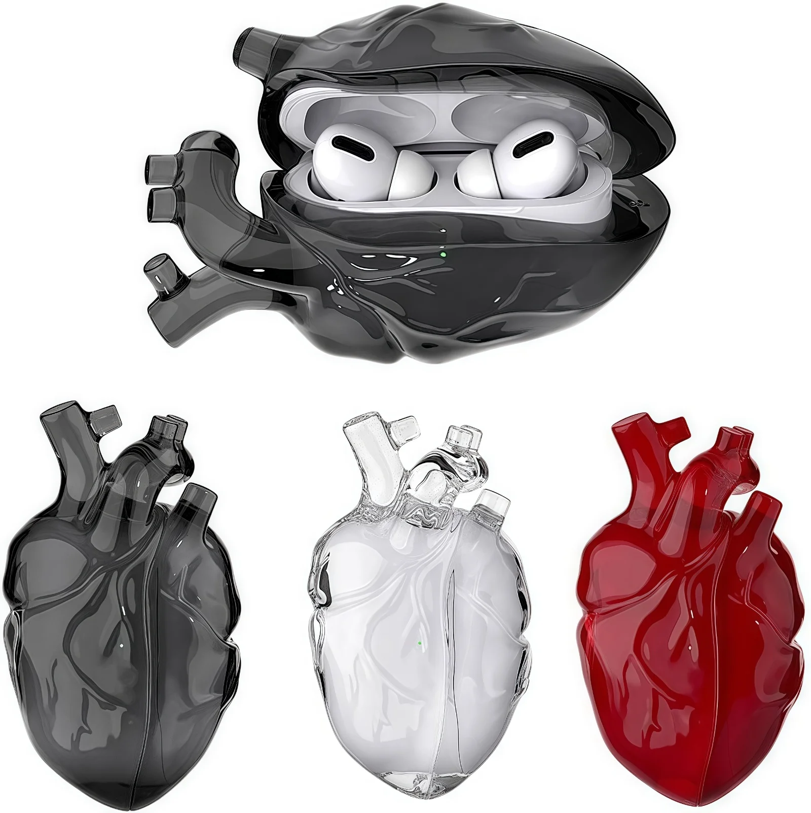 For AirPods Pro 3 Heart-Shaped Liquid Silicone Case, Cute Soft Protective Cover with Anti-Slip Design