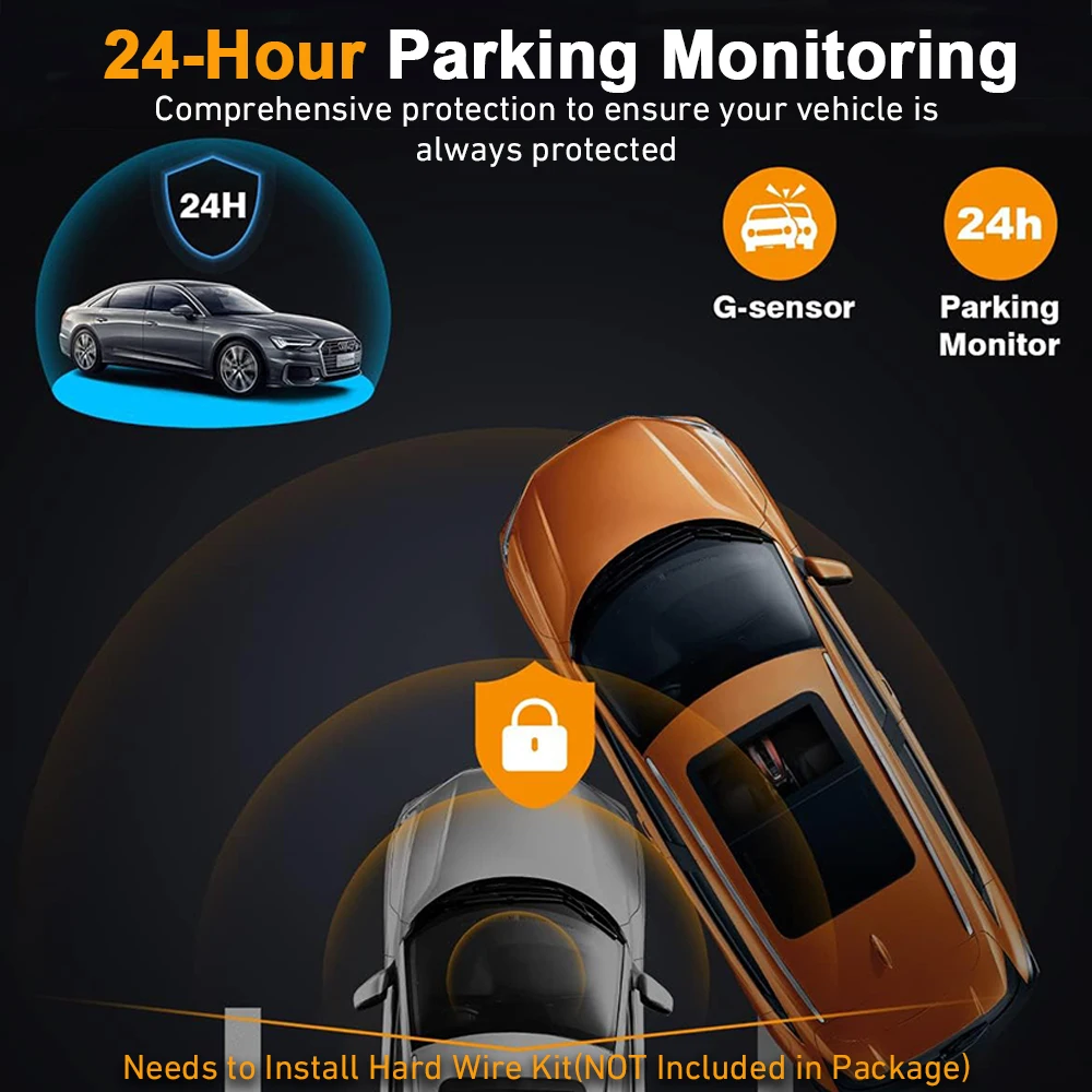 360° Parking Monitor Car Dash Cam 3/4 Channels Video Recorder 1080P Car DVR Front inside Rotatable and Rear View Night Vision