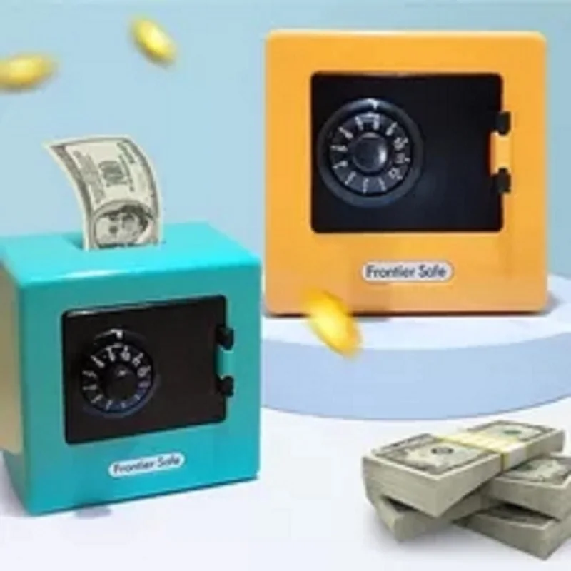 Mini ATM Piggy Bank ATM Machine Best Gift,Code Piggy Bank Money Counter Safe Box Coin Bank for Boys Girls Password Lock Case