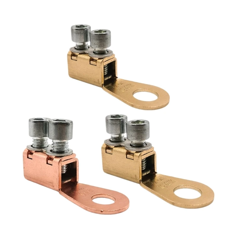 E7CD Battery Cable Wire End Block, Two-Screw Cable Grip, Eyelet End, 9 mm Mount Hole for Power Wire Repair and Service