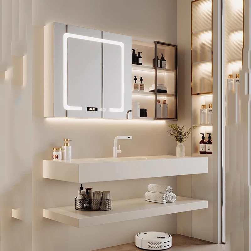 

Disinfecting Luxury Bathroom Cabinet Organizer Mirror Shelves Sink Cupboard Gadgets Modern Skincare Archivadores Home Furniture