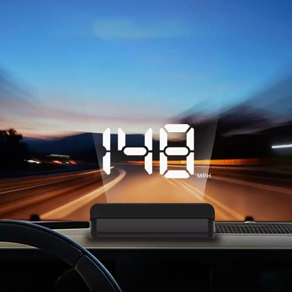 شاشة عرض HUD مثبتة على السيارة تعمل بمنفذ USB، شاشة عرض سرعة GPS KMH/MPH، تجربة ذات خط كبير جدًا عالي الدقة