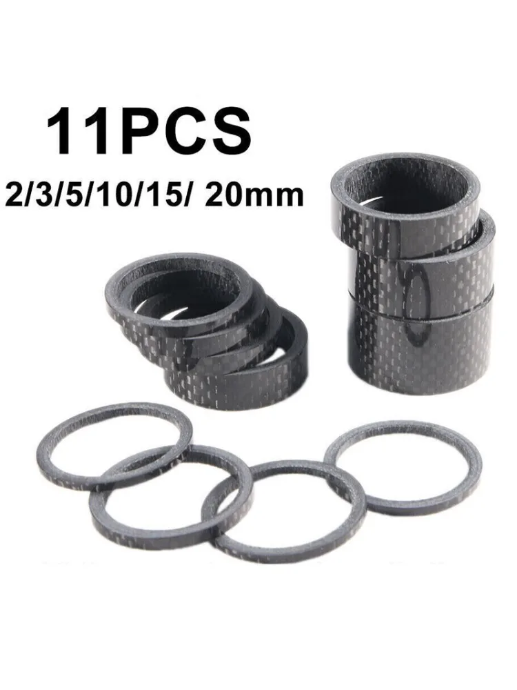 AliExpress BUCKLOS 11PCS Headset Spacer Bike 1-1/8 Fork Stem Carbon Fiber Washer 20 15 10 5 3 2 Mm Bicycle Threadless Ultralight Headset