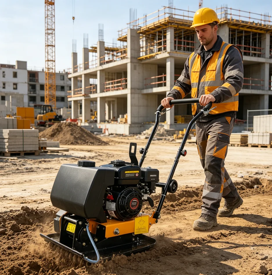 a for Heavy Duty C100  Four-Stroke Engine Asphalt Compactor Forward Vibrating Plate Compactor Machine High Efficiency