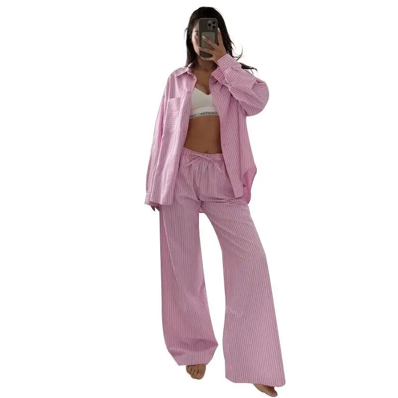 MLKSSJ صيف جديد Faion مخطط عادية بسيطة المرأة طويلة Sve السراويل الطويلة الترفيه بنطلون منتصف منخفضة الخصر المواد البلاستيكية