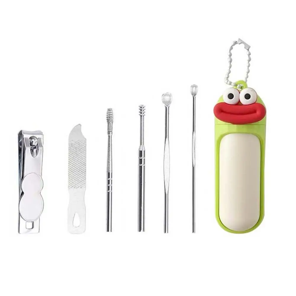 

Manicure Tool Cute Nail Clipper Chain Pendant Stainless Steel Mini Nail File Nail Cutting Pliers Earpick Cartoon Nail Sanding