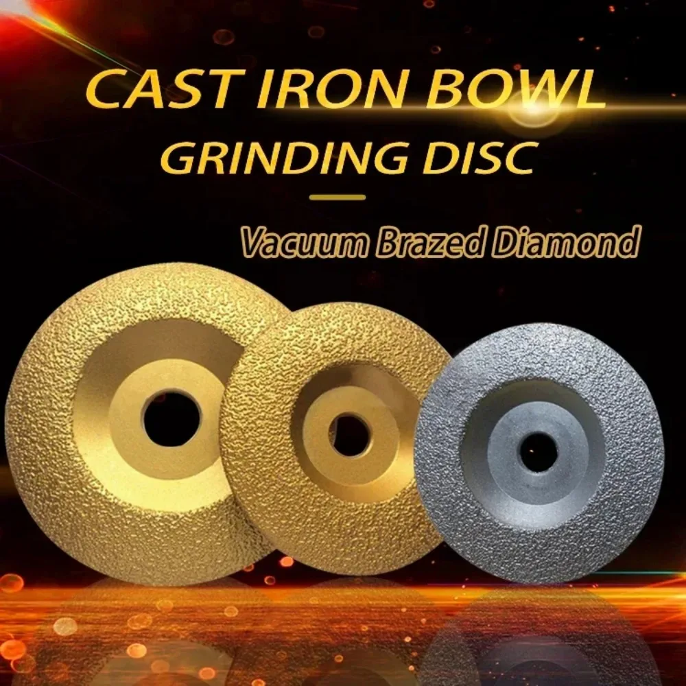 RUIZUAN cast iron vacuum brazed 115mm 180mm cutting wheel diamond cup disc wheel for carbide grinding carbide steel