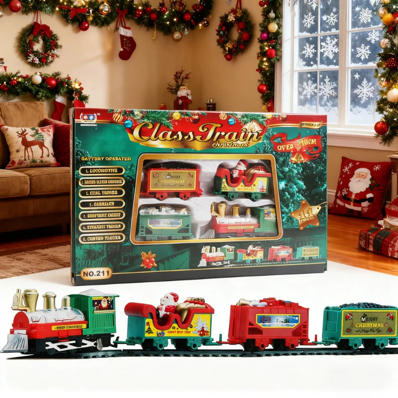 NIEUWE HOT SALES Kerst Trein Set Monteren Spoorlijnen Speelgoed Decor Cadeau Speelgoed Voor Kinderen Verjaardagsfeestje Cadeau Kerstcadeaus