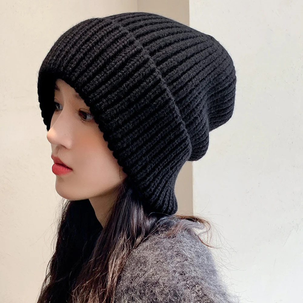 2024 Winter Warm Hats for Women Casual Stacking Knitted Bonnet Caps Men Hats Solid Color Hip Hop Unisex Female Beanies