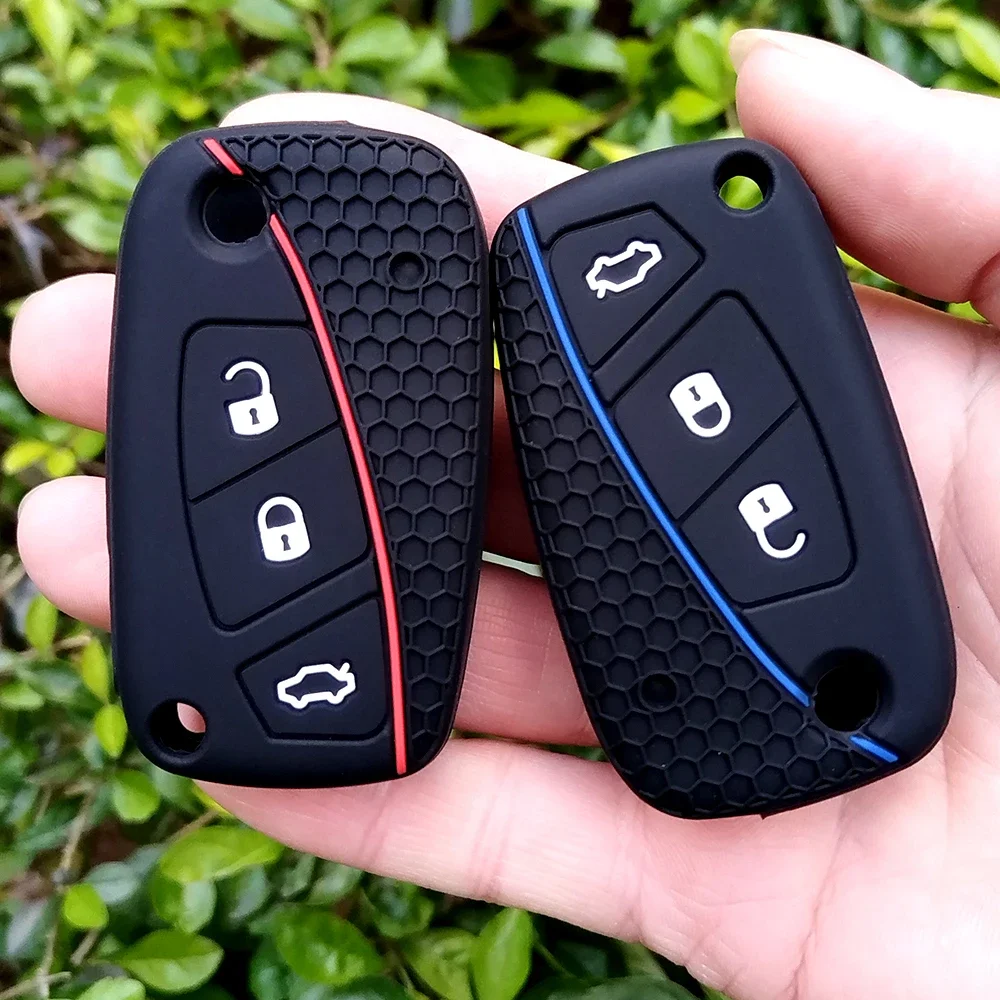 Silikon-Autoschlüsselhülle für Fiat Stilo Grande Punto Bravo Linea Idea Panda 500, Halter für Fernbedienung, Schlüsseltasche, Zubehör