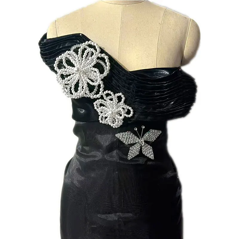 

White Rhinestone Corset Patch Bridal Gown Dress Decoration Brooch New Accessory rhinestone applique