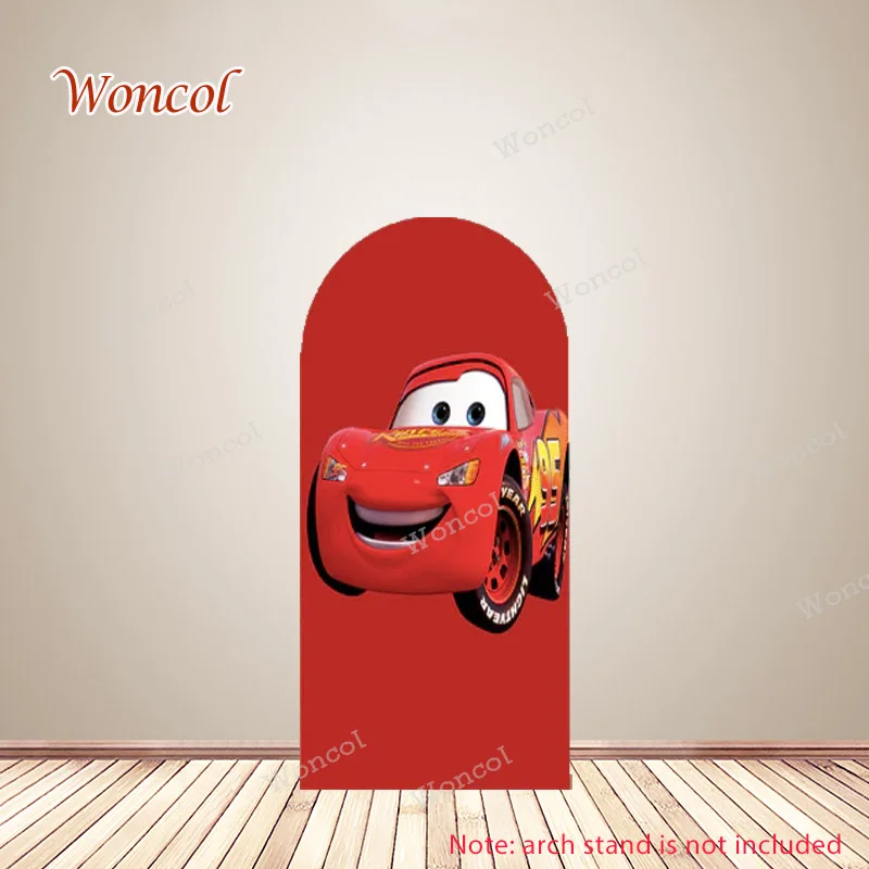 Lightning McQueen Arch Backdrop Disney Cars Backdrop Child Birthday Baby Shower Double-Sided Arch Cover Party Decorations Props