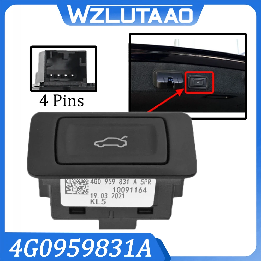 

4G0959831A Electric Power Trunk Lock Button Release Switch For Audi Q5 Q7 A4 A6 A8 A7 Q3 S4 S6 S7 S8 2008-2018