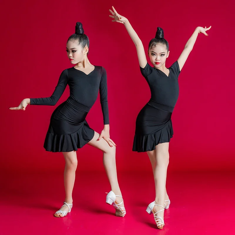 

Spring and summer Latin dancedress or girls dance training forchildren Latin dance dress training for children dance performance