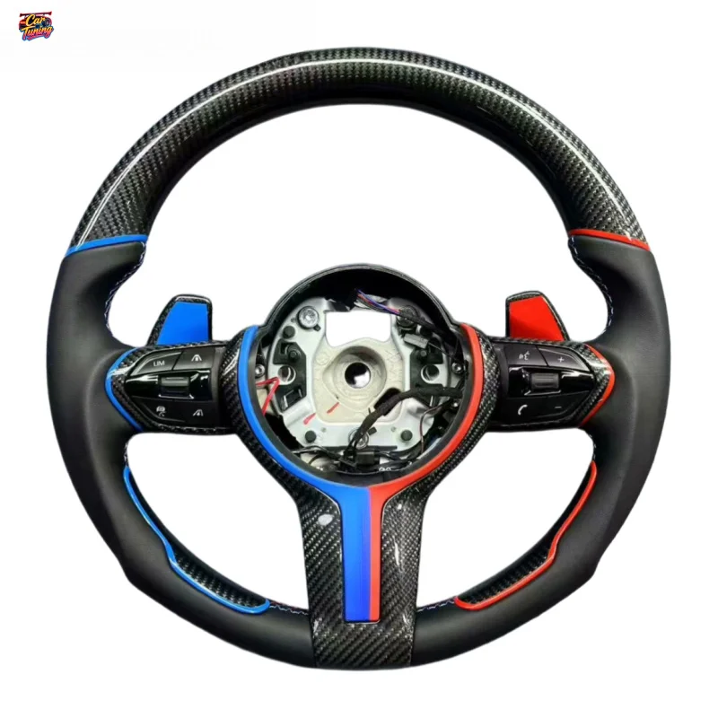 Carbon Fiber Leather Steering Wheel for M4 F82 Sport Flat Bottom Performance Upgrade with Customizable Colors
