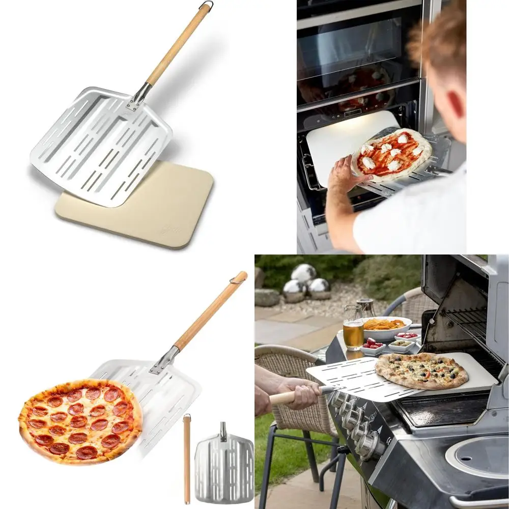 

Large Rectangular Pizza Baking Stone for Oven, Grill, or BBQ - 15x12 Inches, Perfect for Pies, Pastry, Bread, Calzone