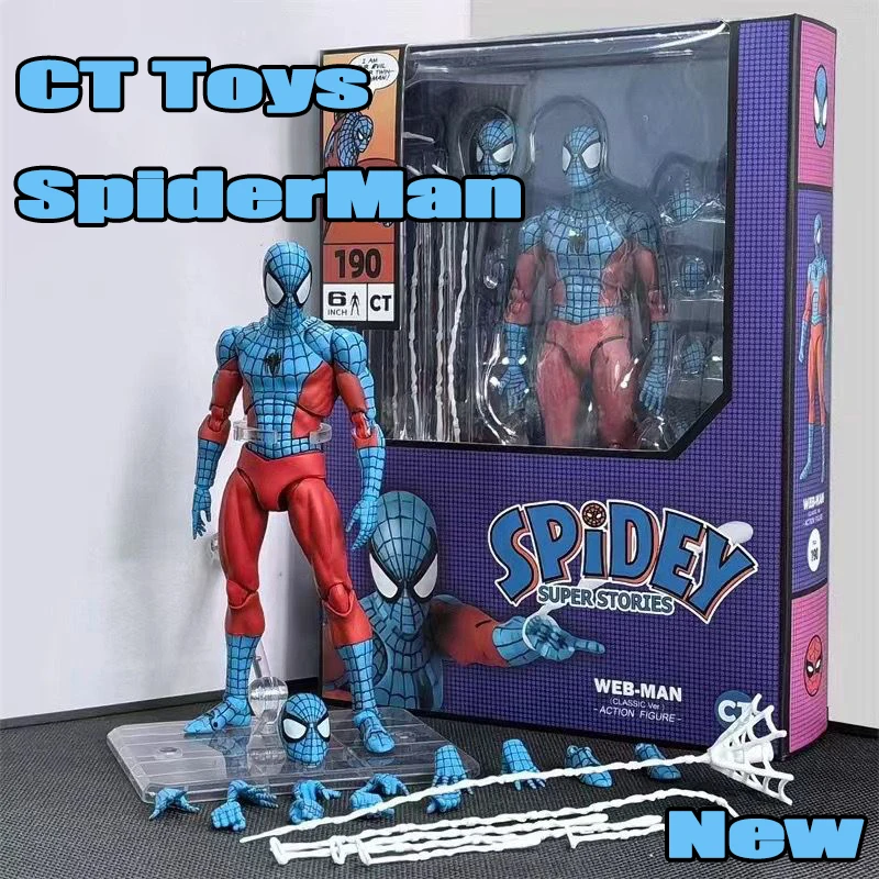 In Stock Ct Toys Spiderman Figure Mafex 190 Web Man Shf 185 Spider Miles Morales 2099 Spider-Man Anime Action Figure Model Toys