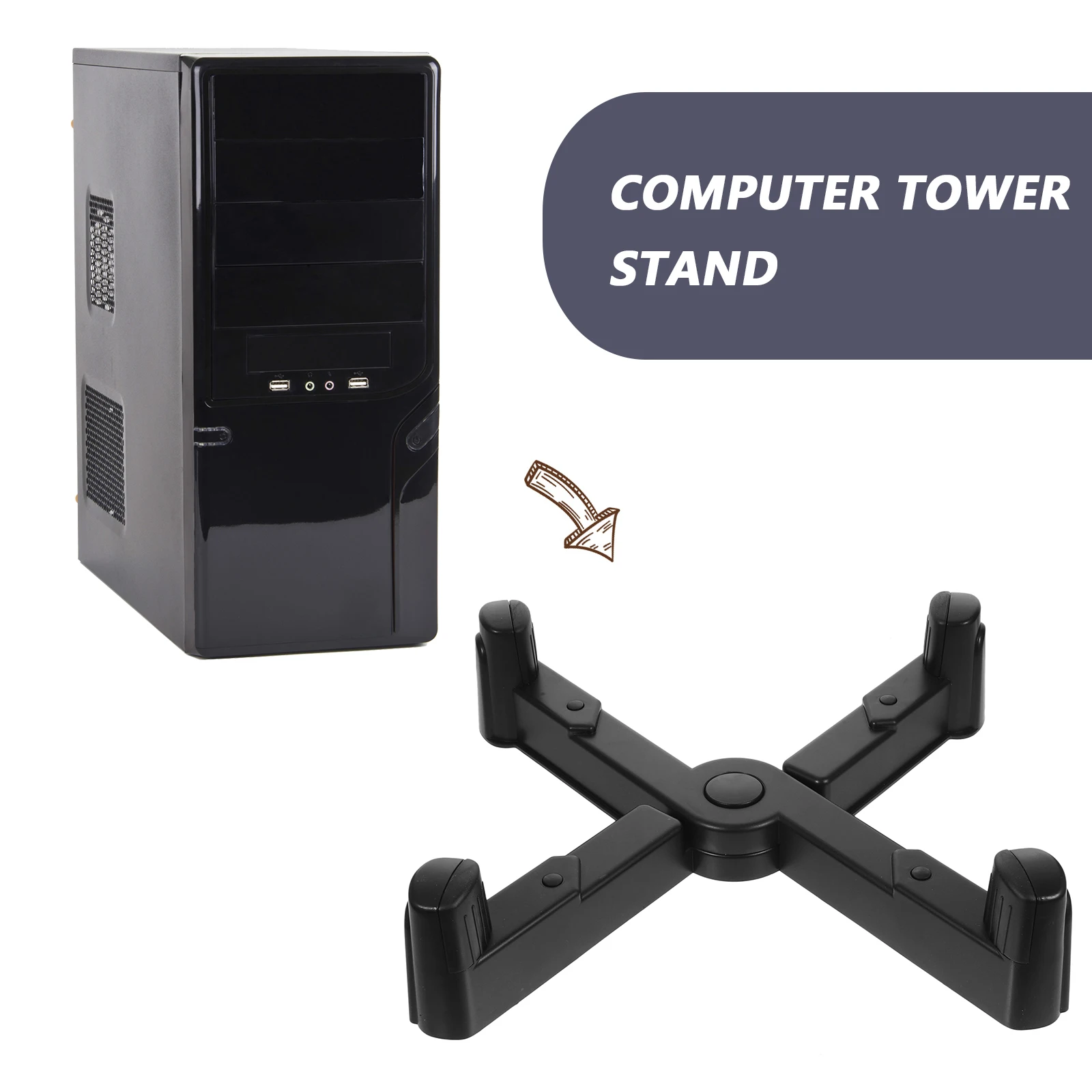 Staffa host per computer Supporto portatile nero Supporto per CPU Il desktop Abs per uso domestico