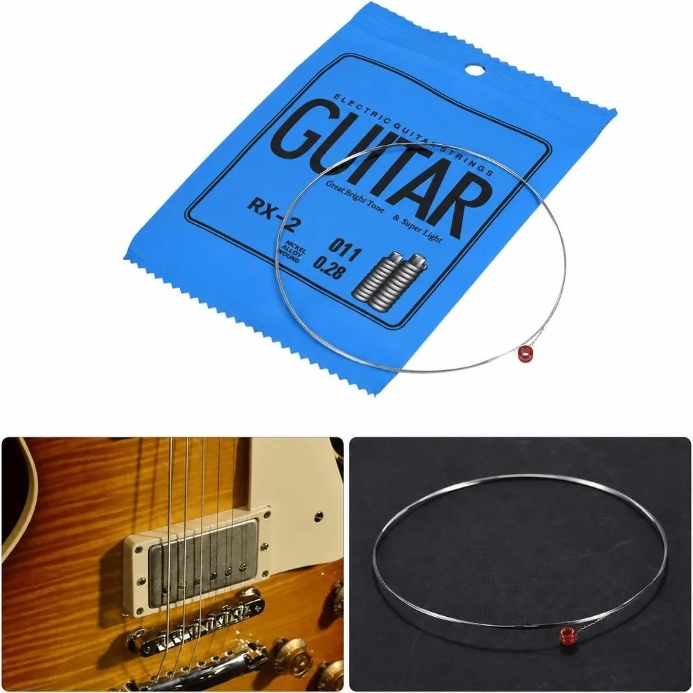 10PCS RX-2 Model Electric Guitar String Carbon Steel Silver Single String Replacement String Replacement For Electric Guitar